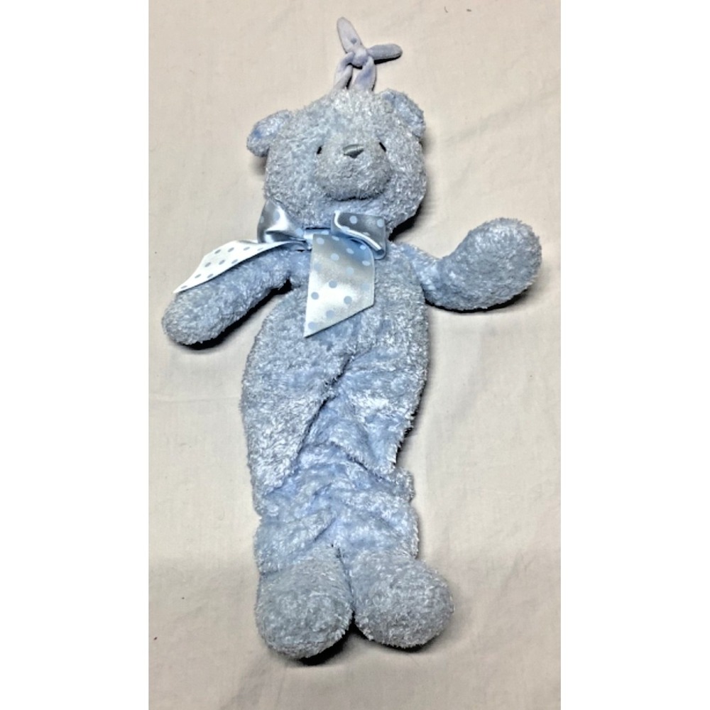 Vintage GUND Baby My First Teddy Bear Pull String Musical Blue Plush Crib Toy